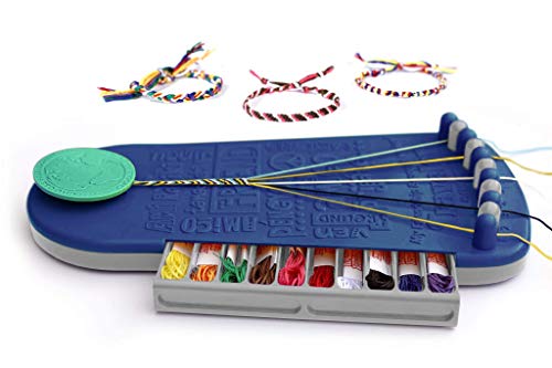 Choose Friendship Bracelet Making Kit – 20 Pre-Cut Threads, Portable Loom with Storage, Makes 8 Bracelets, Craft Gift for Kids Ages 8+, Dark Blue “Blueberry” - color: Blueberry