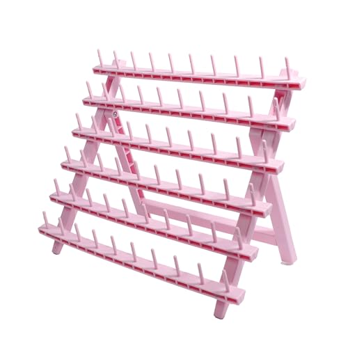 Laflare Braid Rack 60 Spools, PP Braiding Hair Stand, Thread Rack, Sewing Organizer, Quilting, Embroidery - Versatile Extension Holder (Pink) - color: 2. Pink
