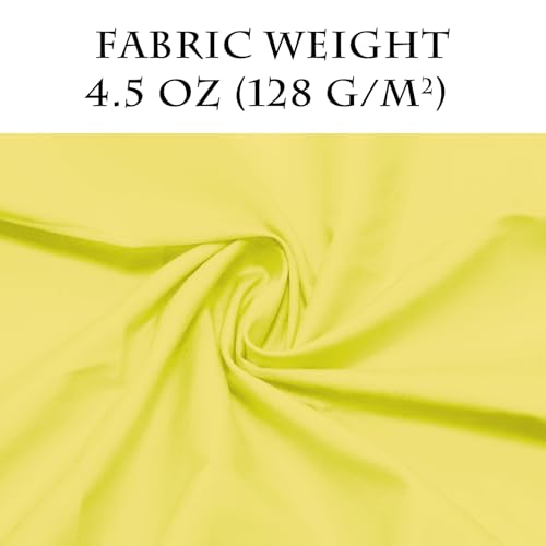 3 Yards Yellow Cotton Fabric by The Yard in Solid Color - 59” Wide High-Density Natural Cotton Material Apparel Cloth for Quilting, Sewing, Crafts, Binding, Backing & Lining - color: Yellow, size: 3Y