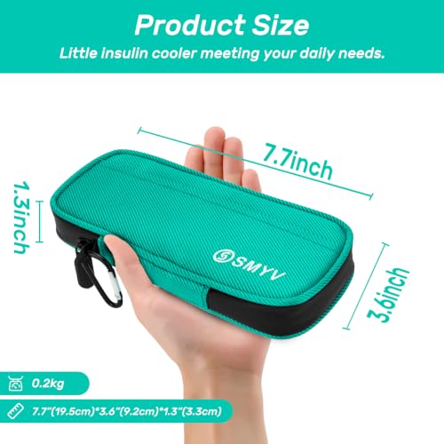 SMYV Insulin Cooler Travel Case with 2 TSA Approved Ice Packs, Cyan - color: Cyan