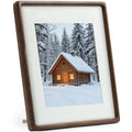 11x14 Picture Frames Walnut Solid Wood with Real Glass - size: 11×14