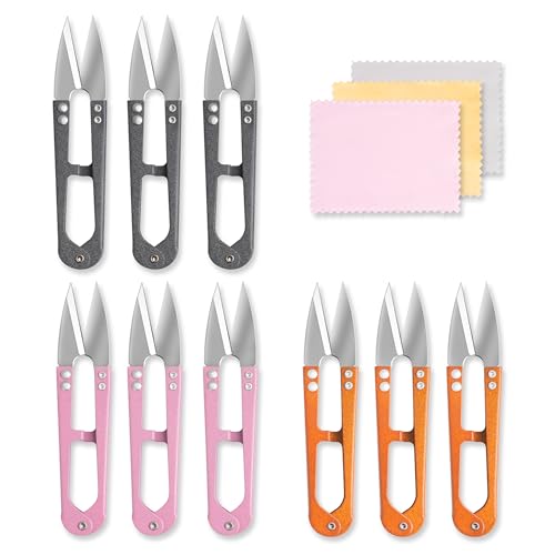9 Pcs 4.1 Inch Sewing Scissors Thread Snips, High-Carbon Steel Yarn Snips, Thread Snippers, Sewing Snips Thread Cutter Scissors for Stitch, Knitting, Mini DIY Supplies, Crafts - style: 9Pcs Sewing Scissors