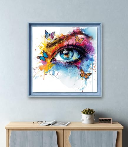 Leczany Cross Stitch Patterns Stamped Kit for Beginners | Embroidery Supplies DIY Craft Kit Needlepoint for Adults Starter | 11CT, 3 Strands | Eyeside Butterfly 16.5x16.5 inches - color: 11CT Stamped kits, Eyeside butterfly 16.5x16.5 inches