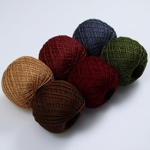 KCS Mercerized Pearl Cotton Thread Size 8 Crochet Needlework Embroidery Threads Ball (6, 29) - color: 29