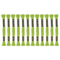 HARFINGTON 12 Skeins Embroidery Floss 8m Each Egyptian Long Fiber Cotton Cross Stitch Thread 26S/2x6 for Embroidery Projects Bracelet, Bright Green - color: Bright Green