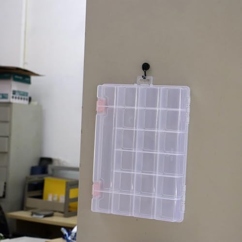 4 Pack Fixed 21 Grids Clear Plastic Storage Box, Transparent Organizer Container Case for Small Parts, Bead, Button, Jewelry, Diamond, Craft Supplies,Sewing Kit, DIY Accessories - size: M