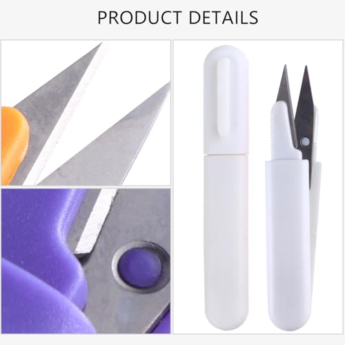 PRETYZOOM Mini Sewing Scissors 4 pack Embroidery Clippers with Protective Cap Lightweight Thread Cutter for Cross Stitch Diy Crafts Tailor Trimming Hanging Design