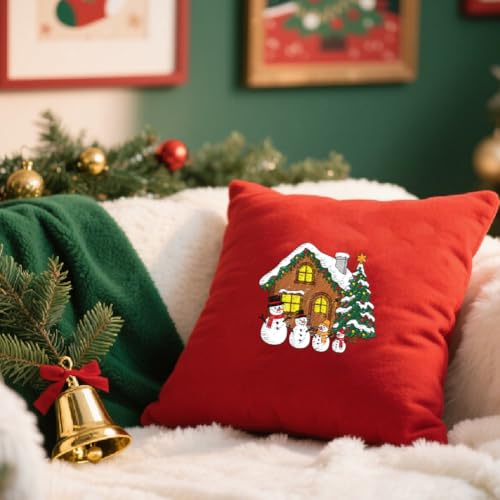 GLOBLELAND 4 Sheets Christmas Winter Water Soluble Embroidery Pattern - color: Christmas Winter