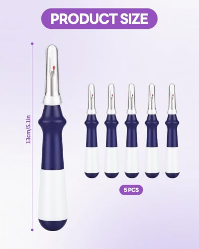 5Pcs Needle and Thread Seam Ripper, Remover Stitch Tool for Sewing/Knitting - color: Dark Blue