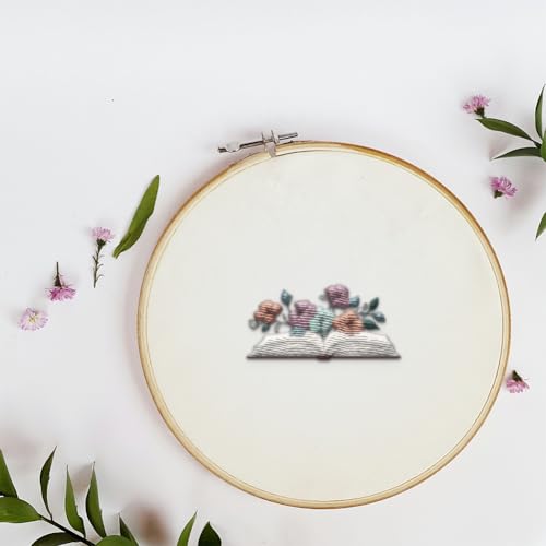 4 Sheets Water Soluble Embroidery Stabilizers 11.69x8.27 Inches Book and Flower Stick and Stitch Embroidery Paper Adhesive Embroidery Transfer Paper for Shirts Coats Bags - style: Book and Flowers