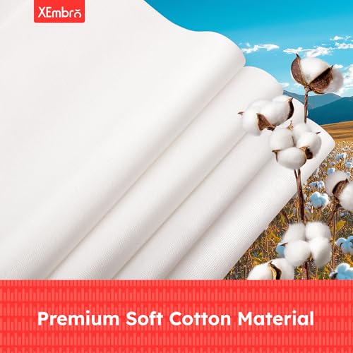 12 PCS White Embroidery Fabric, Pre-Cut Natural Cotton Embroidery Cloth for Embroidery Needlework Garment Craft (9.8 x 9.8 Inch) - color: White, size: 9.8 x 9.8 inch