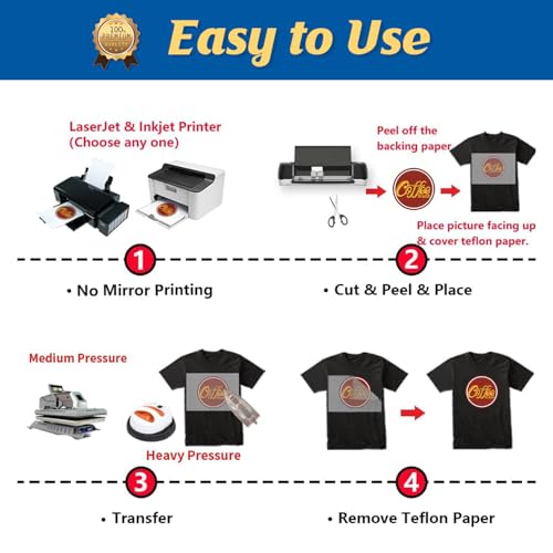 TransOurDream Tru-Heat Transfer Paper for Inkjet & LaserJet Printer (500 Sheets, 8.5x11", Dark 3.0) Printable HTV Heat Transfer Vinyl for T Shirts Iron on Transfers for Dark Fabrics - color: Dark, size: 500 Sheets