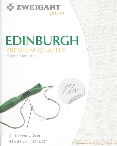 Wizardi Edinburgh 36 Count Opalescent White. Needlework Canvas, Cross-Stitch Fabric, Embroidery Cloth, Needlepoint Canvas. 3217/1111 Precut Zweigart - color: Opalescent White