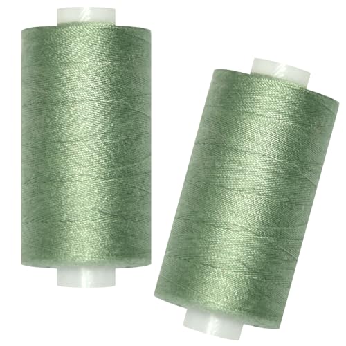 All Purpose Sewing Thread-2 Spools of Hand Polyester Sewing Thread for Sewing Machine for Hand and Machine Sewing(Celadon Green, 2 spools) - color: Celadon Green