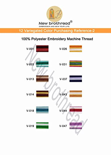 New brothread 12 Colors Variegated Embroidery Machine Thread Kit -2 - color: Assortment 2