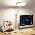 LitONES LED Desk Lamp with Clamp and Stepless Remote, Dual-Sided Soft Light - color: White
