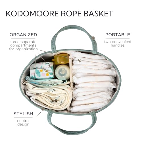 Diaper Caddy Organizer, Gift Basket for Baby Shower, Newborn Essentials - color: Sage Green, size: Large