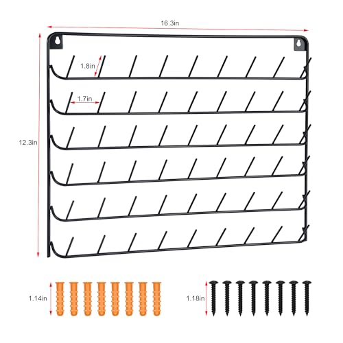 4 pack thread holder wall mount，54 spools sewing thread organizer，sewing thread storage，thread rack，spool thread holder，thread organizers and storage，thread spool organizer，Black - color: 4pc black