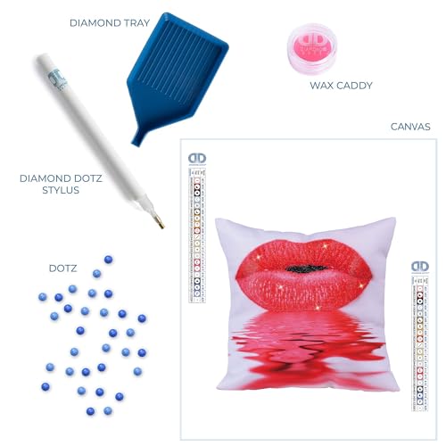 DIAMOND DOTZ Hot Lips Diamond Painting Kit for Adults, Diamond Art Craft - color: Hot Lips