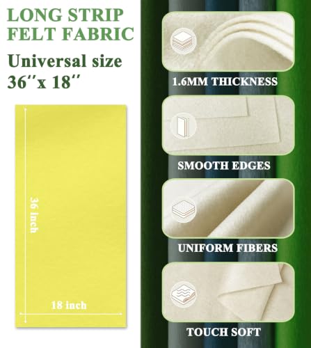 Lemon Yellow Felt Fabric 36" X 18" 1.6mm Thick Soft Half Square Felt Sheet - color: Lemon Yellow, size: 36'' x 18''