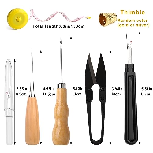 BAGERLA Upholstery Repair Sewing Kit Heavy Duty Sewing Kit with Awl Tools, Seam Ripper, Hand Stitching Needles, Upholstery Thread, Leather Craft Tool for Shoes Sofa Tent Carpet Craft DIY - color: 8 colors