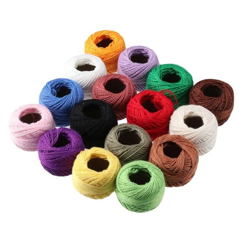 16 Rolls of Colorful Cotton Thread Ball Crochet Embroidery Rainbow Color Cross Stitch Thread Sewing for Cross Stitch Crafts(style2) - color: style2