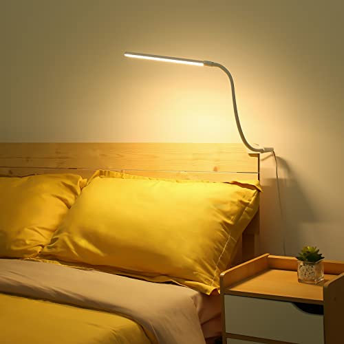 Lepro Small Desk Lamp with Clamp, LED Reading Lamps, 460LM, 5W, White - color: White