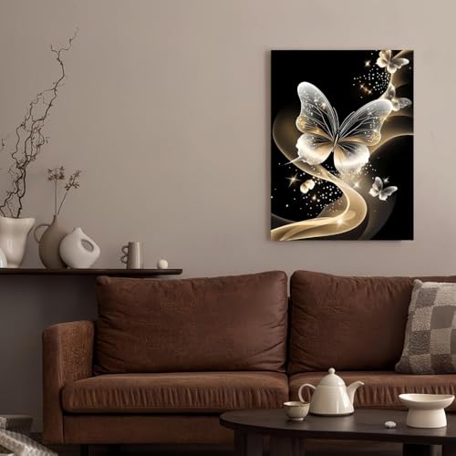 niurenmaoyi Stamped Cross Stitch Kits for Beginners,Counted Embroidery Craft Kits for Adults,Needlepoint Kits for Adults,Starlight Butterfly Wall Art 11.8X15.8In - color: Cross Stitch Kits0111-02