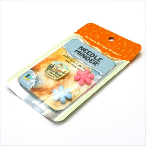 Awesome Pattern Studio Needle Minder Set - Great Smoky Mountains National Park Magnetic Needle Minder + 2 Needle Threaders. Enamel Pin for Cross Stitch, Embroidery and Craft - size: Great Smoky Mountains Classic Design - SET #1