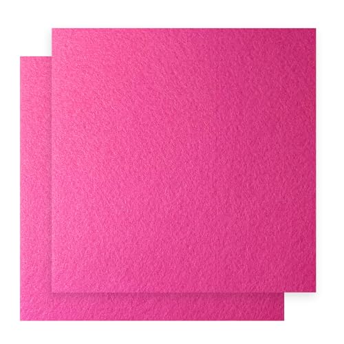 12" x 12" Felt Fabric Sheets for Crafts, Squares Felt Fabric Sheets, 1mm Thick, Non-Woven Felt Paper for DIY Sewing Craft, 2pcs - color: Bubblegum Pink