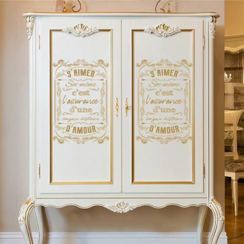 Peacoblue Gold Letter Rub On Transfers for Furniture Craft 6"x12" - style: Gold Letter
