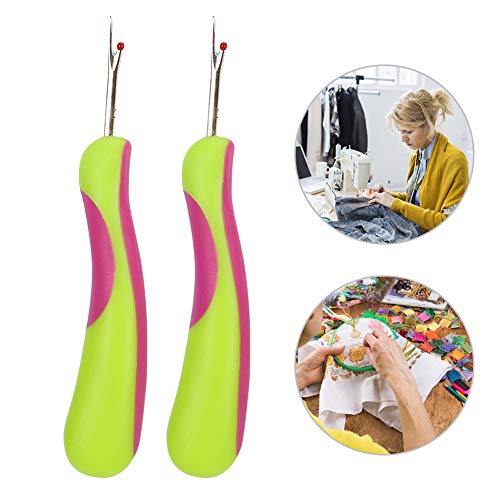 2PCS Seam Rippers, Stitch Thread Cutter Tool, 4.7in Sewing Thread Removers, Ergonomic Seam Rippers for Embroidery Crafting Needle Work