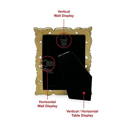 Laura Ashley 2x3 Gold Vintage Inspired Resin Scroll Design Picture Frame - color: Gold, size: 2x3