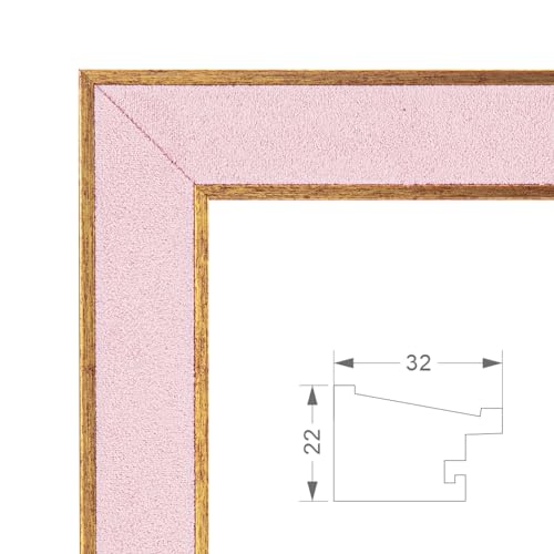 Suede 10x14 Frame - Single Frame, Elegant Pink 10 x 14 Poster Frame with Mat for 8x12, 10x14 Picture Frames for Artwork, Puzzles, Photos, and Movie Posters - color: Pink, size: 10" x 14" / 8" x 12" mat