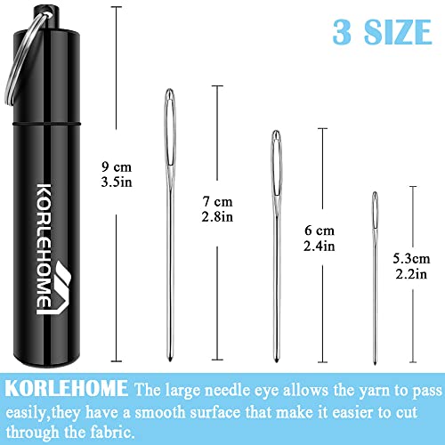 15 Pcs Yarn Needles for Crochet Finishing, Large Eye Blunt Tapestry Darning Needles with 6063 Anodized Aluminum Storage Tube, 3 Sizes Weaving Needles for Amigurumi, Knitting & Beginners