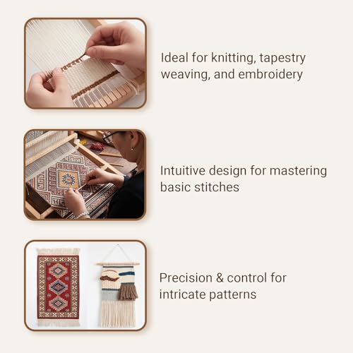 Weaving Needle 5Pcs DIY Wooden Big Eye Knitting Needles Tapestry Weaving Crafts Tools Wooden Big Eye Knitting Needles
