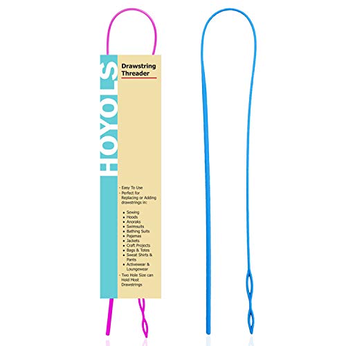 HOYOLS Drawstring Threaders, 2 Pcs Flexible Plastic Needles