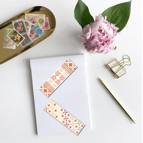FREEBLOSS 6 Set Bohemian Cross Stitch Bookmark Kit - style: Simple Boho