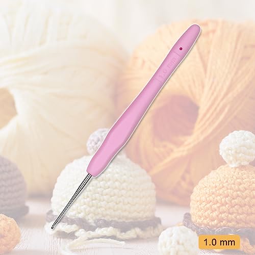 Small Size Crochet Hook Lace Crochet Needle QLRFFLJOY 1.0mm Crochet Hook Embroidery Thread Knitting Weaving Tool DIY Lace Yarn Crochet Needles (1.0 mm) - size: 1.0 mm