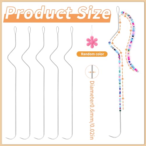 GarfxG 5 PCS Curved Beading Needles, Stainless Bead Spinner Needles - style: 5pcs Spinner Needles