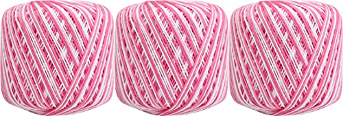 ThreadArt 100% Cotton Crochet Thread Size 3, 3 Ball Pack, Variegated Roses - color: VARIEGATED ROSES, size: SIZE 3 - 3 PACK