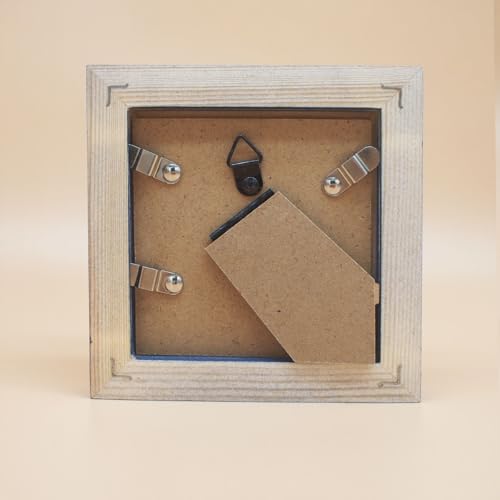 3x3 Picture Frame Solid Wood,Blue. Table Top or Wall Mount Photo Frames with Plastic Glass for 3x3 Inches Pictures, Modern Home Office Decor - color: Blue, size: 3x3