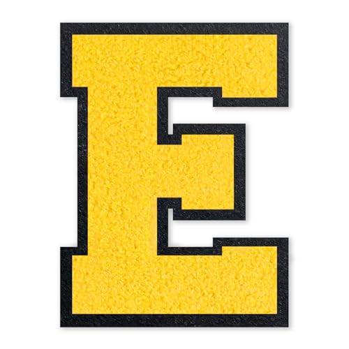 6 Inch Varsity Letter Patches Yellow Iron On Letters - color: Yellow, size: E