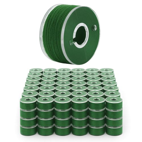 Mandala Crafts Forest Green 15J SA156 Prefilled Bobbin Thread, 144 PCs - color: Forest Green, size: Size A 144 X 142 Yards