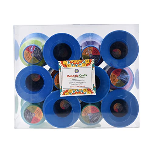 Mandala Crafts Size 92 280D T90 12 Vibrant Bonded Nylon Thread, 2400 YDs - color: 12 Vibrant Colors, size: T90 #92 280D/3 2400 Yards