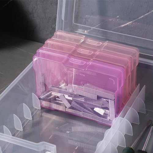 4" x 6" Plastic Photo Storage Case with 16 Inner Pink Small Boxes - color: Gradation Pink