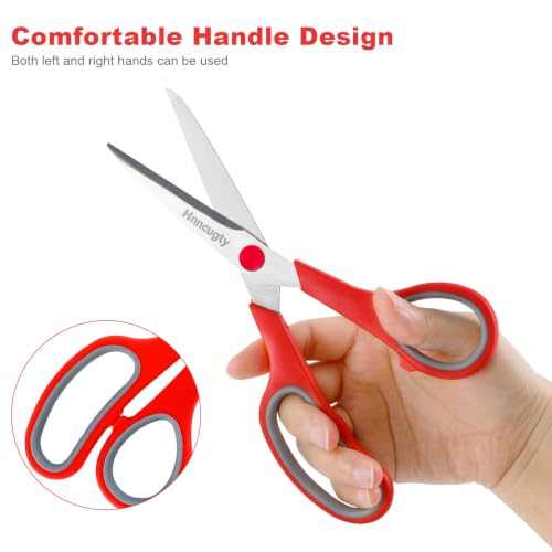 Scissors, Hnncugty 8" Scissors All Purpose Heavy Duty Bulk Set of 6-Pack - color: 6 Pack Multicolor