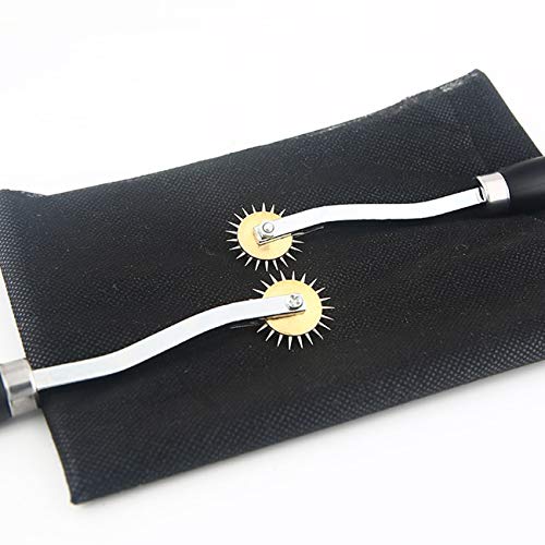 TIHOOD 2PCS Needle Point Tracing Wheel, 4mm Leather Paper ClothSewing Overstitch Wheel Tool - color: Black