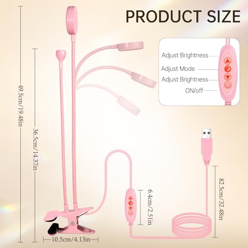 AORAEM UV LED Nail Lamp, Double-Headed Flash Cure Light, Pink - color: Gooseneck-Pink