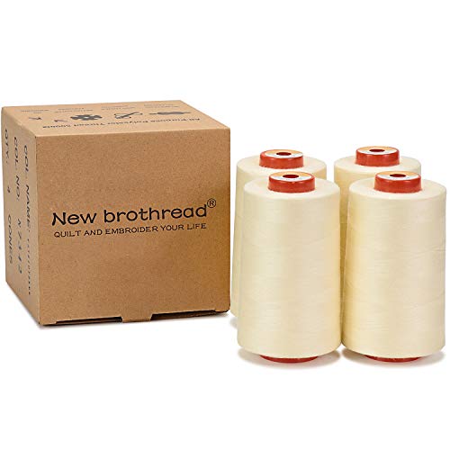 New brothread 4 Large Cones All Purpose Polyester Thread -Ivory White - color: 4xIvory White